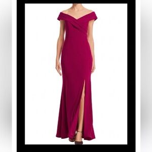 Elegant Pink Aqua gown with slit. magenta size US 2-4
